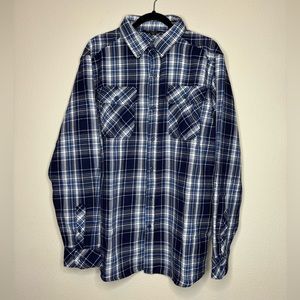 Pacific Trail Heavy Plaid button down blue long sleeve Men’s shirt Jacket NWT